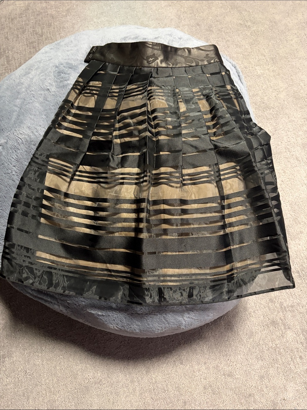 Black Striped Overlay Skirt